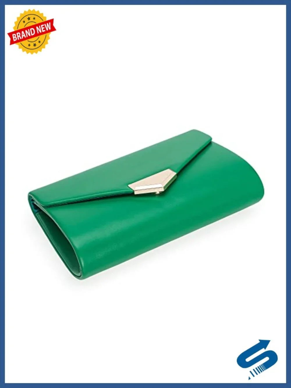 PU Faux Leather Clutch Purse for Women Evening Bag with Chain Strap